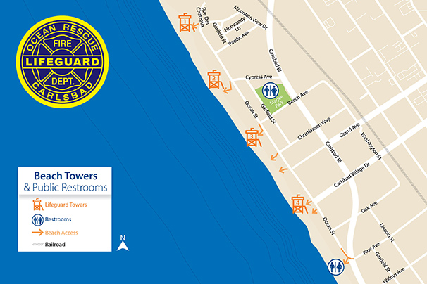 Carlsbad Lifeguard Tower Map