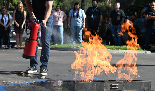Fire extinguisher demonstration