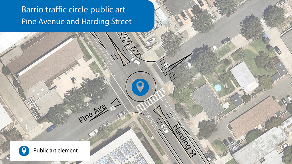 Barrio traffic circle public art map Pine:Harding