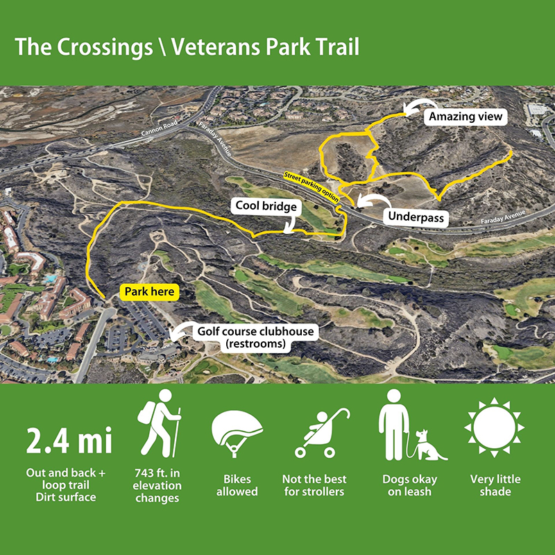 Crossings / Veterans park trail map