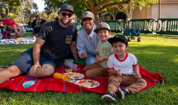 Photo of a family having a picnic at TGIF