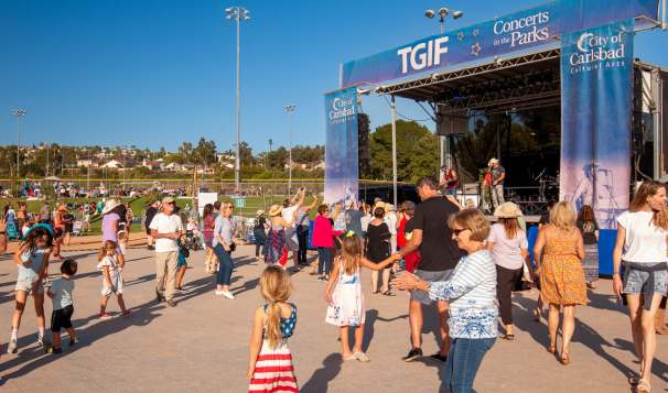 Photo of people dancing at a TGIF concert