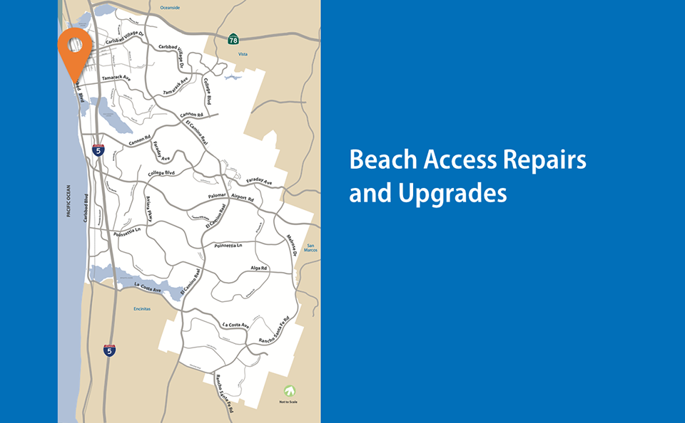 Beach access repair city map location