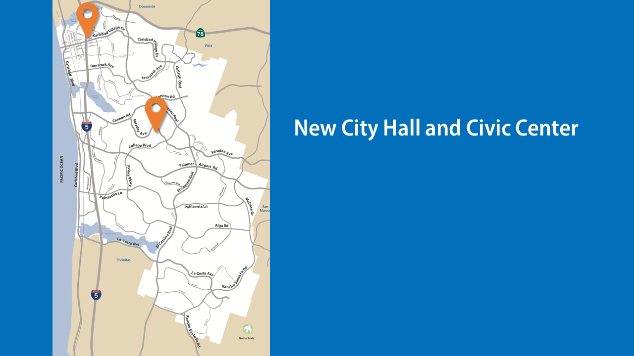 New city hall and civic center map 2 sites