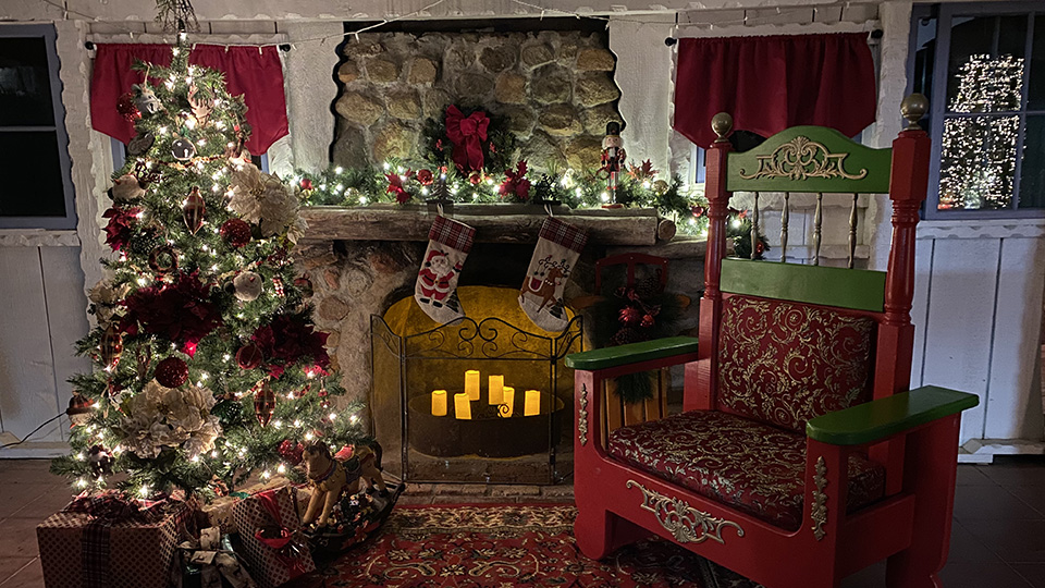 Fireplace with tree