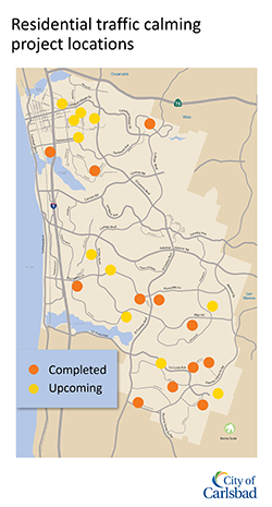 Carlsbad residential traffic calming location map